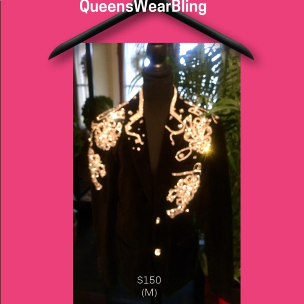 A black Swede blinged out blazer